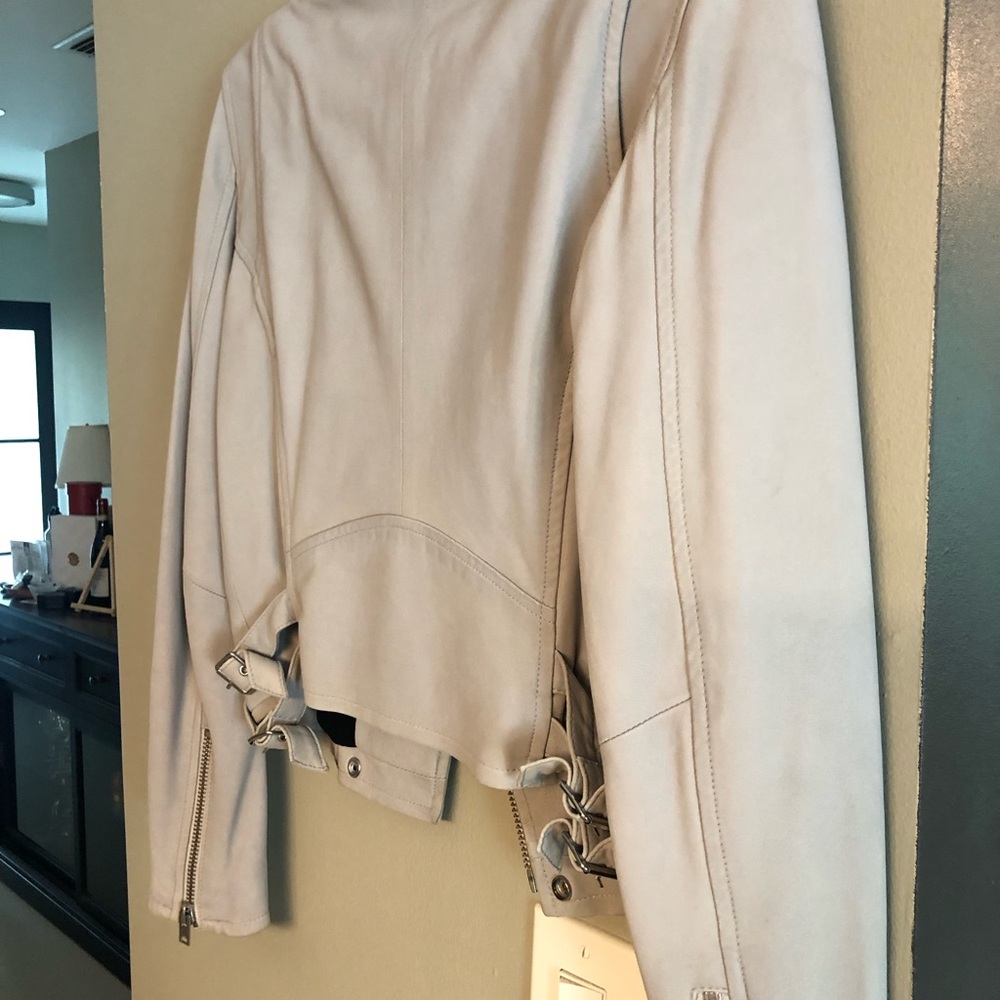 IRO Women's Gray Leather Jacket - Picture 9 of 10